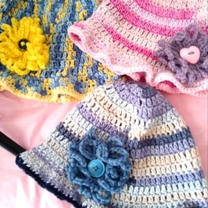 Crochet Toddler Girls Sunhats Child Summer Beach Hat Poolside